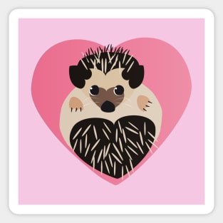 Hedgehog Love Heart Sticker